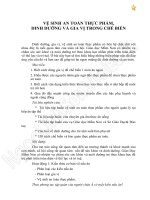 Vệ sinh an toàn thực phẩm - dinh dưỡng và gia vị trong chế biến