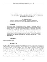 THE AC/TC BACTERIAL RATIO: A TOOL FOR WATERSHED QUALITY MANAGEMENT 