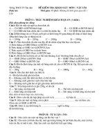 Đề khảo sát vật lý 6