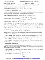 ĐỀ THI THỬ ĐẠI HỌC LẦN I, NĂM 2013 Môn TOÁN; Khối: A TRƯỜNG THPT ĐỨC THỌ