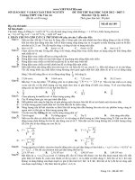 ĐỀ THI THỬ ĐẠI HỌC NĂM 2012 - ĐỢT 3 Trường THPT Chu Văn An Môn Vật lý, khối A
