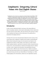 Integrating Cultural Values into Oral English Classes