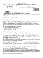Đề thi thử tuyển sinh đại học năm 2012 môn sinh học khối B THPT chuyên KHTN-ĐHQG Hà Nội