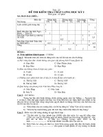 Đề thi sử 7  HKỳ I-đáp án