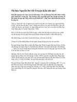 THI HÀO NGUYỄN DU VIẾT TRUYỆN KIỀU KHI NÀO?