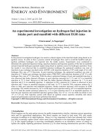 An experimental investigation on hydrogen fuel injection in intake port and manifold with different EGR rates