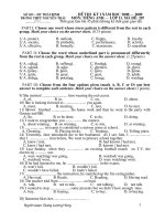 Đề thi Tiếng Anh 11 CB ky I