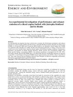 An experimental investigation of performance and exhaust emission of a diesel engine fuelled with Jatropha biodiesel and its blends