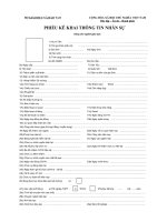 Phiếu thông tin cán bộ công chức