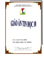 Bìa Giáo Án TIn Học 10