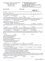 KỲ THI KIỂM TRA CHẤT LƯỢNG CÁC MÔN THI ĐẠI HỌC NĂM HỌC 2011-2012 _ LẦN I Đề thi môn Hoá học - Khối A, B                             