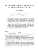 Tội vi phạm các quy định về khai thác và bảo  vệ rừng trong luật hình sự Việt Nam