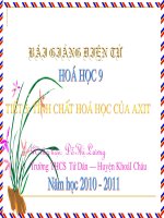 Tiết 5 : Tính chất hóa học của axit