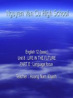 Unit 8 : LIFE IN THE FUTURE