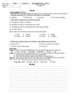 ĐỀ KIỂM TRA HÓA HỌC 9 LẦN 2