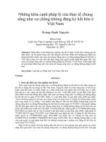 Những khía cạnh pháp lý của thực tế chung  sống như vợ chồng không đăng ký kết hôn ở  Việt Nam