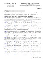 ĐỀ THI TUYỂN SINH CAO ĐẲNG NĂM 2010 Môn: VẬT LÍ; Khối A mã đề  572 