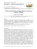 Analysis and performance of high efficiency synchronous reluctance machines