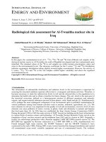 Radiological risk assessment for Al-Twuaitha nuclear site in Iraq