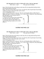 Đề thi KSCL đầu năm 2010-2011-lý 7