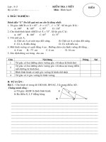 Đề kiểm tra 1 tiết hình học chương 1
