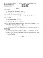 đề thi khảo sát chất lượng đầu năm