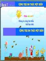 TOÁN 7 - CỘNG TRỪ ĐA THỨC MỘT BIẾN