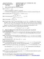 THI THỬ ĐẠI HỌC LẦN V  NĂM HỌC 2012 – 2013 Môn: Toán – Khối A, A1
