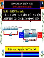 Tiết 31 - Bài 29 Th­ực hành: Chế tạo nam châm vĩnh cửu, nghiệm lại từ tính của ống dây có dòng điện