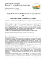 A study of kinematic vertical motions in the troposphere in Iraq