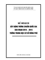 KẾ HOẠCH XD CQG TRƯỜNG THCS ĐÔNG PHÚ