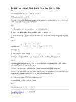 Đề thi vào 10 tỉnh Ninh Bình Năm học 2003