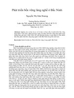 Phát triển bền vững làng nghề ở Bắc Ninh