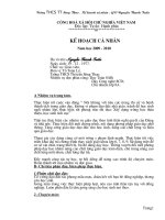 ke hoach ca nhan CUC HAY