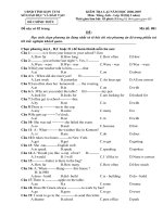 Đề kiểm tra lên lớp 10 (3 năm)