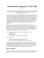 Teach Students to Interact