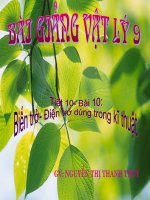 tiết 10: Biến trở- Điện trở trong kĩ thuật