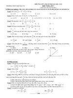 Đề kiểm tra chất lượng hè 2009