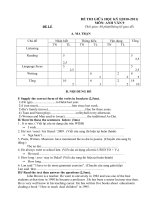 Đề kiểm tra giữa kỳ I_ Tiếng Anh 9_lẻ