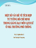 TÍCH HỢP TƯ TƯỞNG HỒ CHÍ MINH TRONG MÔN LỊCH SỬ
