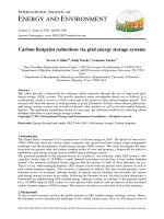 Carbon footprint reductions via grid energy storage systems