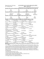 ĐỀ XUẤT TUYỂN SINH LỚP 10 THPT- TIẾNG ANH