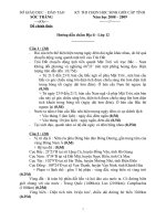 Đáp án đề thi HS giỏi cấp tỉnh môn Địa 2008