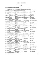 Bt trắc nghiệm(unit 2)