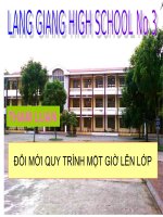 đổi mới qui trình lên lớp tiến hành tiết dạy