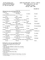 kiểm tra 1 tiết-hk2-av11-hệ 3 năm