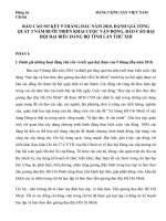 Báo cáo 3 năm rưỡi 9 tháng đầu năm Thực hiện và làm theo tấm gương Đạo đực Hồ Chí Minh (cực hay)