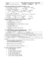 ĐỀ K.TRA 1 TIẾT AV9 (lần1)( 08-09)