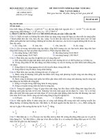 ĐỀ THI TUYỂN SINH ĐẠI HỌC NĂM 2011 Môn: VẬT LÍ; Khối A mã đề 683 