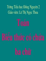 Toán 4:  Biểu thức có chứa 3 chữ